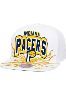 Mitchell and Ness Indiana Pacers White Aftershock Mens Snapback Hat