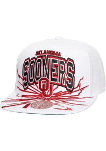 Mitchell and Ness Oklahoma Sooners White Aftershock Mens Snapback Hat