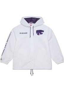 Mens K-State Wildcats White Mitchell and Ness Current Logo Coach Light Weight Jacket