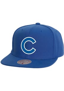 Mitchell and Ness Chicago Cubs Blue Back To Basics Mens Snapback Hat