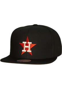 Mitchell and Ness Houston Astros Black Team Classic Mens Snapback Hat