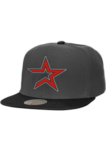 Mitchell and Ness Houston Astros Grey Storm Front Mens Snapback Hat
