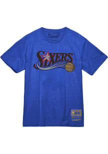 Mitchell and Ness Philadelphia 76ers Blue MVP Short Sleeve T Shirt