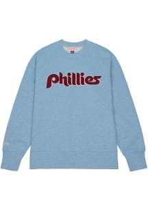 Mitchell and Ness Philadelphia Phillies Mens Light Blue Playoff Win Long Sleeve Fashion Sweatshi..