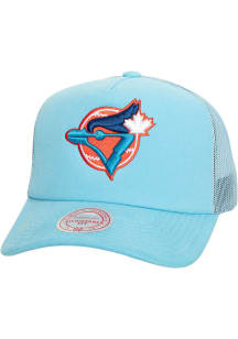 Mitchell and Ness Toronto Blue Jays Light Blue Curveball Trucker Mens Snapback Hat