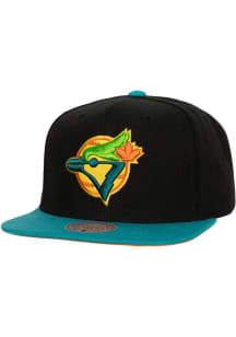 Mitchell and Ness Toronto Blue Jays Black Citrus Cooler Mens Snapback Hat