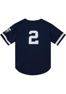 Derek Jeter New York Yankees Mitchell and Ness Button Coop Cooperstown Jersey - Navy Blue