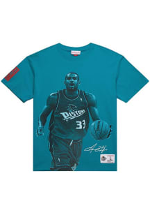 Grant Hill Detroit Pistons Teal Name Number Short Sleeve Player T Shirt