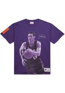 Steve Nash Phoenix Suns Purple Name Number Short Sleeve Player T Shirt