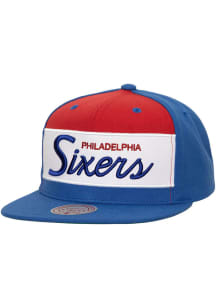 Mitchell and Ness Philadelphia 76ers Blue Retro Sport Mens Snapback Hat
