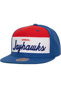 Mitchell and Ness Kansas Jayhawks Blue Retro Sport Mens Snapback Hat