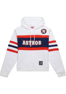 Mitchell and Ness Houston Astros Womens White Coach Hoodie Hooded Sweatshirt