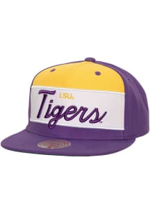 Mitchell and Ness LSU Tigers Purple Retro Sport Mens Snapback Hat