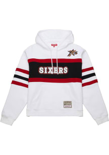 Mitchell and Ness Philadelphia 76ers Womens White Head Coach Hooded Sweatshirt