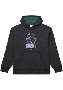 Mitchell and Ness Milwaukee Bucks Mens Black Snow Washed Fashion Hood