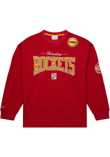 Mitchell and Ness Houston Rockets Mens Red There and Back Long Sleeve Fashion Sweatshirt