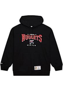 Mitchell and Ness Denver Nuggets Mens Black Block Arch Long Sleeve Hoodie