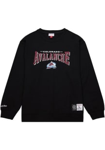 Mitchell and Ness Colorado Avalanche Mens Black Block Arch Long Sleeve Crew Sweatshirt