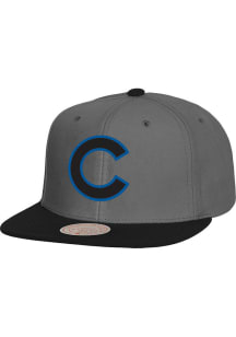 Mitchell and Ness Chicago Cubs Grey Storm Front Mens Snapback Hat