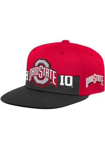Mitchell and Ness Ohio State Buckeyes Red Color Block Youth Snapback Hat