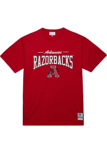 Mitchell and Ness Arkansas Razorbacks Crimson Throw It Back Vintage Short Sleeve Fashion T Shirt