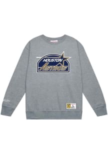 Mitchell and Ness Houston Astros Mens Grey Primary Long Sleeve Crew Sweatshirt