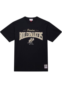 Purdue Boilermakers Black Mitchell and Ness Throw It Back Vintage Short Sleeve Fashion T Shirt