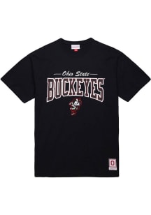 Ohio State Buckeyes Black Mitchell and Ness Throw It Back Vintage Short Sleeve Fashion T Shirt