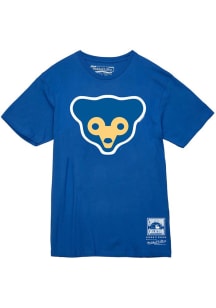 Mitchell and Ness Chicago Cubs Blue Basic Logo Short Sleeve T Shirt