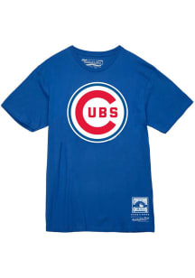 Mitchell and Ness Chicago Cubs Blue Basic  Short Sleeve T Shirt