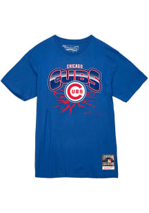 Mitchell and Ness Chicago Cubs Blue Earthquake Short Sleeve T Shirt