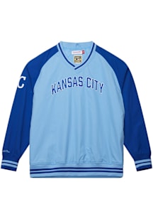 Mitchell and Ness Kansas City Royals Mens Light Blue Pullover Pullover Jackets