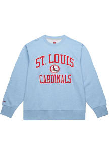 Mitchell and Ness St Louis Cardinals Mens Light Blue Playoff Win Long Sleeve Fashion Sweatshirt