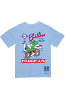 Mitchell and Ness Philadelphia Phillies Light Blue Deli Style Short Sleeve Fashion T Shirt