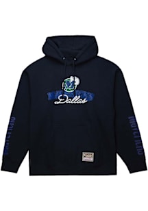 Mitchell and Ness Dallas Mavericks Mens Navy Blue Free Throw Fashion Hood