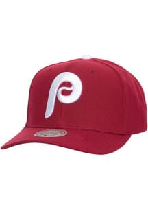 Mitchell and Ness Philadelphia Phillies Retro Team Pro Snap Adjustable Hat - Maroon