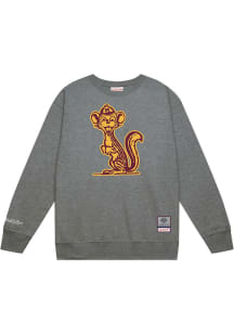 Mens Minnesota Golden Gophers Grey Mitchell and Ness Down To The Wire Vintage Logo Crew Sweatshi..