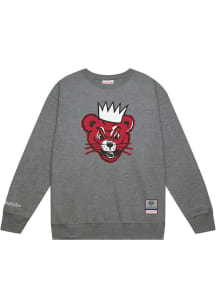 Mens Cincinnati Bearcats Grey Mitchell and Ness Down To The Wire Vintage Mascot Crew Sweatshirt