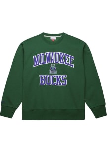 Mitchell and Ness Milwaukee Bucks Mens Green Playoff Win Long Sleeve Fashion Sweatshirt