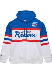 Mitchell and Ness New York Rangers Mens White Head Coach Fashion Hood