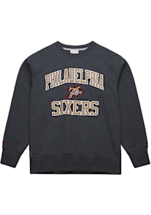 Mitchell and Ness Philadelphia 76ers Mens Black Playoff Win Long Sleeve Fashion Sweatshirt