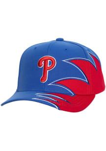 Mitchell and Ness Philadelphia Phillies Shark Pro Snap Adjustable Hat - Blue