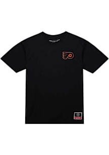 Mitchell and Ness Philadelphia Flyers Black Shot Clock Short Sleeve Fashion T Shirt