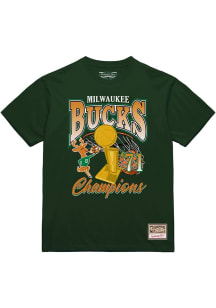 Mitchell and Ness Milwaukee Bucks Green NBA Finals '71 Short Sleeve T Shirt