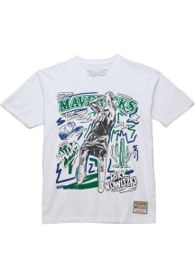 Dirk Nowitzki Dallas Mavericks White Chalked Up Short Sleeve Fashion Player T Shirt