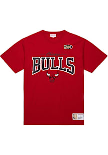 Mitchell and Ness Chicago Bulls Red Throw It Back Short Sleeve Fashion T Shirt