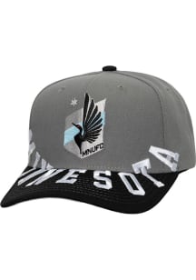 Mitchell and Ness Minnesota United FC Underarch Pro Snap Adjustable Hat - Grey