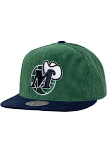 Mitchell and Ness Dallas Mavericks Green Sueduroy 2T Mens Snapback Hat