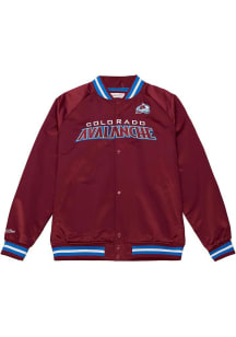 Mitchell and Ness Colorado Avalanche Mens Cardinal Satin Light Weight Jacket