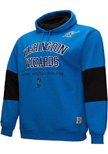 Mitchell and Ness Washington Wizards Mens Blue Retro Fleece Fashion Hood